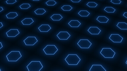 Technology   background. Abstract hexagon in dark modern futuristic background illustration. Gray honeycomb texture grid.
