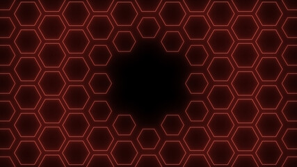 Technology   background. Abstract hexagon in dark modern futuristic background illustration. Gray honeycomb texture grid.