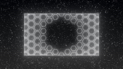 Abstract background with color neon lines. Animation hexagon, seamless loop. laser line.
