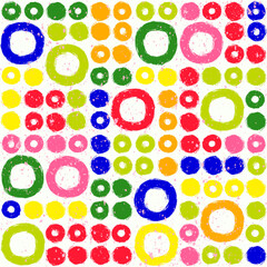 Trendy grunge seamless pattern. Colorful geometric print with abstract shapes design.