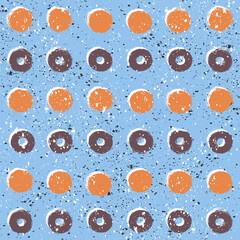 Trendy grunge seamless pattern. Colorful geometric print with abstract shapes design.