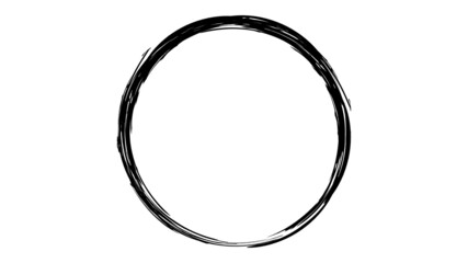Grunge circle made of black paint.Grunge circle made for your design.Black oval shape made for marking.