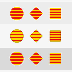 Catalonia flag icons set, vector flag of Catalonia.