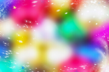 Fototapeta premium Unfocused multicolored festive background with snowflakes for Christmas or New Year