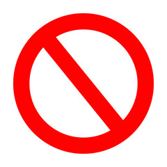 Forbidden sign. Ban icon. Red circle symbol of stop. Prohibited signal. Vector sign