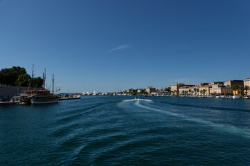 Naklejka premium Zadar, Croatia - August 7, 2021 - Zadar port in the summer afternoon