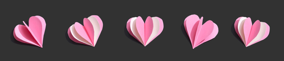 Valentines day or Appreciation theme with paper craft hearts