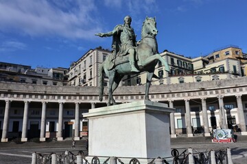 Fototapeta na wymiar Napoli - Ferdinando I in Piazza del Plebiscito