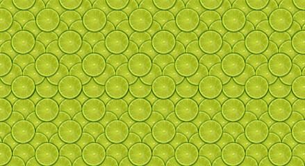 Lime slices background. Abstract, bright fruit background. Fresh sliced lime. Food concept.