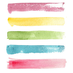 Brush strokes illustrations set. Watercolor brush strokes. 