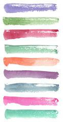 Brush strokes illustrations set. Watercolor brush strokes. 
