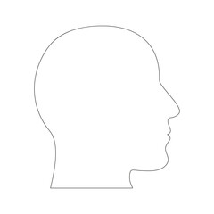 People head line icon. Human head linear symbol. Vector isolated on white.