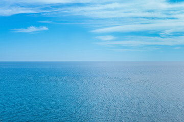 Fototapeta premium background, seascape, blue sea and sky to horizon