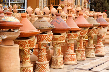 Moroccan clay cooking pots and jugs