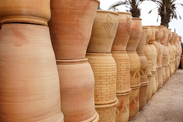 Moroccan clay water jugs and pots