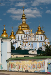 Fototapeta na wymiar St. Michael's Golden-Domed Monastery is a functioning Orthodox monastery in honor of Archangel Michael in Kyiv. The original church was built in 1108-1113