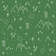 Winter forest. Christmas seamless pattern - 474776041