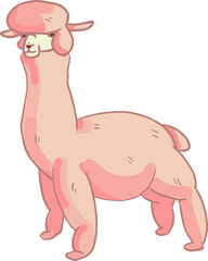 Vector graphics. Pink Alpaca