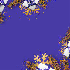 Fototapeta na wymiar Christmas and New Year purple vertical background.