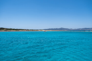 Plakat Panteronisi islet popular location between Paros and Antiparos islands Cyclades Greece.