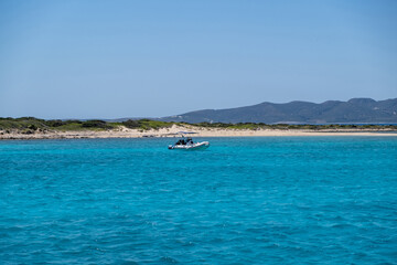 Fototapeta na wymiar Panteronisi islet popular location between Paros and Antiparos islands Cyclades Greece.