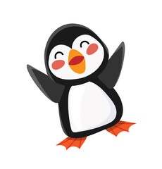 Vector happy penguin smiling, cute christmas bird