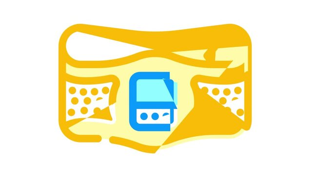 belt stimulator animated color icon belt stimulator sign. isolated on white background