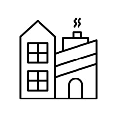 Power Plant vector outline icon for web isolated on white background EPS 10 file