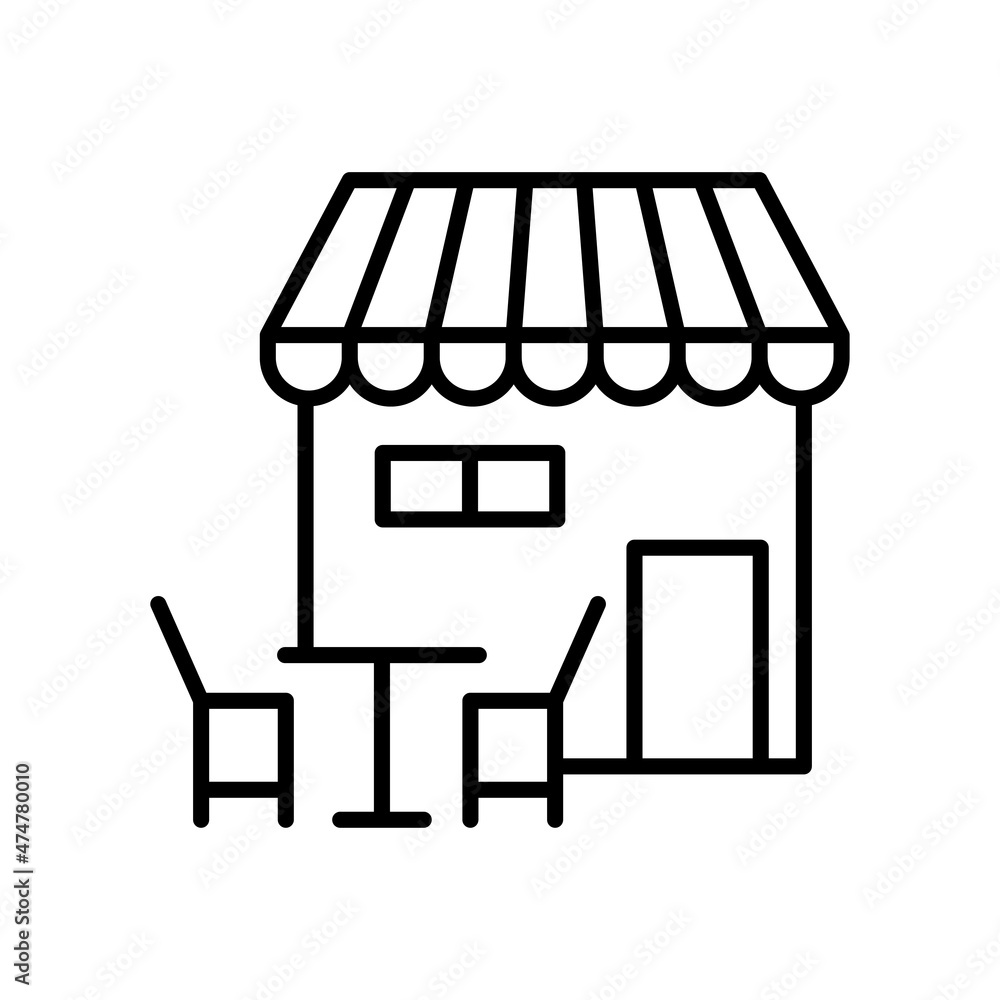 Poster cafe vector outline icon for web isolated on white background eps 10 file