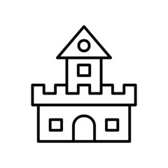 Castle vector outline icon for web isolated on white background EPS 10 file