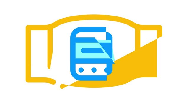 body electrical stimulator animated color icon body electrical stimulator sign. isolated on white background