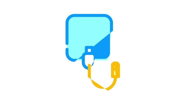 electrode of stimulator animated color icon electrode of stimulator sign. isolated on white background