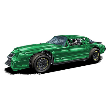 green race car on track clip art preview