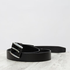 black leather belt