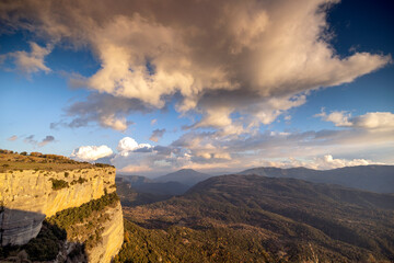 Tavertet mountains at sunset in spain