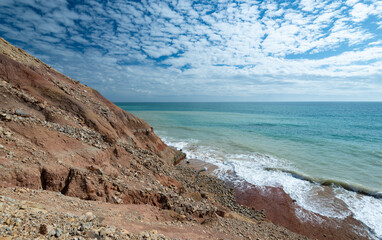 Luz Beach in Algarve, Portugal in low season.