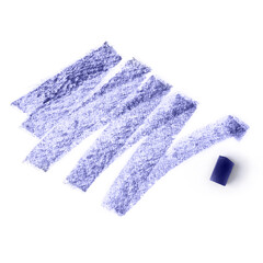 Color of the Year 2022. Sample of pastel crayon stroke isolated on white background. Trendy purple shade