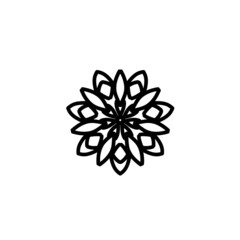 Simple Mandala Shape for Coloring. Vector Mandala. Floral. Flower. Oriental. Book Page. Outline.