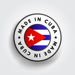 Made in Cuba text emblem badge, concept background