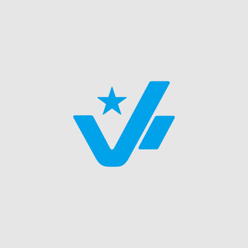 Initial Vh Star Logo Design