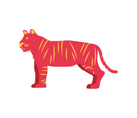 Obraz premium red tiger flat icon