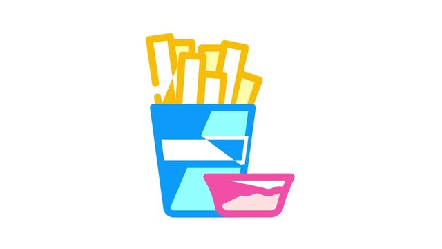 churros spain snack animated color icon churros spain snack sign. isolated on white background