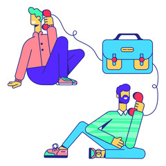 Partners communicate by phone