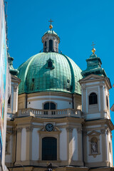 The Hofburg Palace in Vienna, ancient baroque imperial palace. Entrance of the Saint Michael wing in Michaelerplatz square.