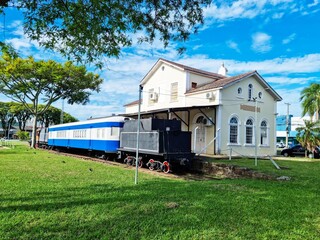 Fototapeta na wymiar Santa Cruz do Sul RS. Steam locomotive at the former Santa Cruz do Sul train station