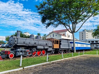 Santa Cruz do Sul RS. Steam locomotive at the former Santa Cruz do Sul train station
