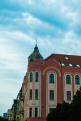 Vertical view of Gothic building in the city of Bratislava