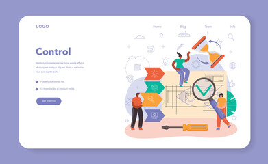 Project manager web banner or landing page. Successful business