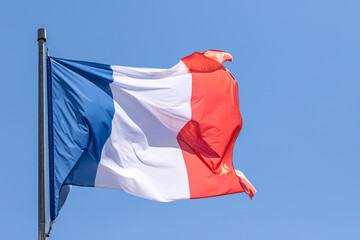 French national flag. French Republic. FR
