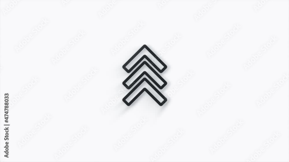 Poster Line Swipe up animation button. Application and social network icons, swipe up for advertising. Social media scroll arrows. 4K video animation with alpha channel